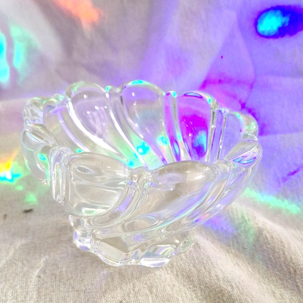 Mikasa, crystal 'pepermint' candy holder.